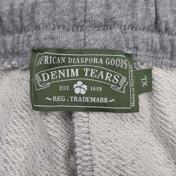 Denim Tear Grey Sweatpants with White Florals Unisex - Picture 2 of 12